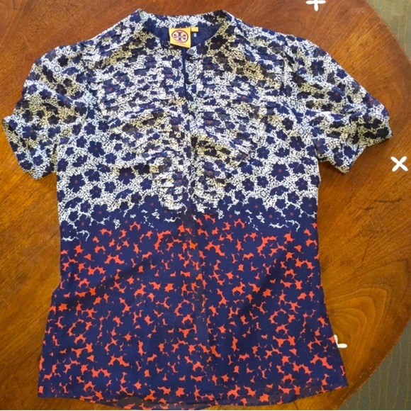 Gorgeous Tory Burch silk top short sleeve - Picture 1 of 8